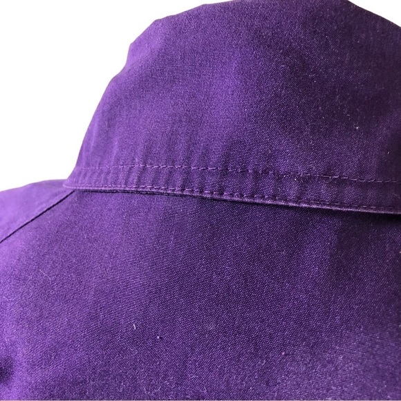 London Fog Trench Coat Women 8 Purple Zipout Plaid Lining Classic Career Vintage - Picture 7 of 15